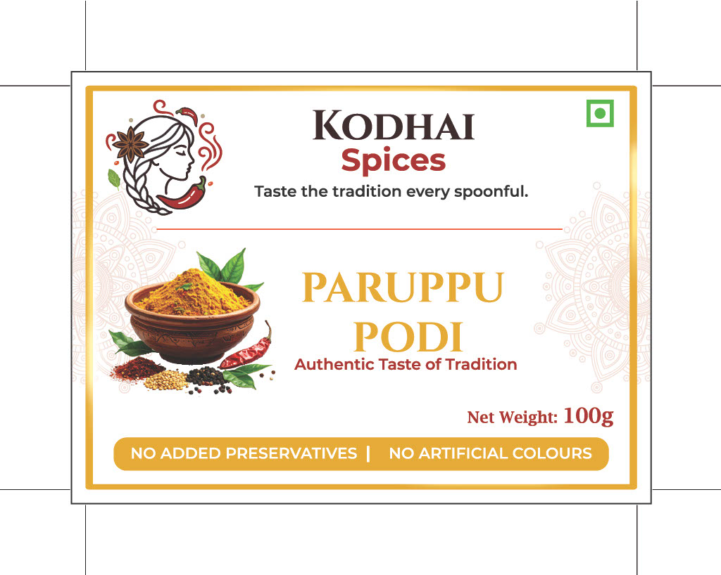 Paruppu Podi product packaging
